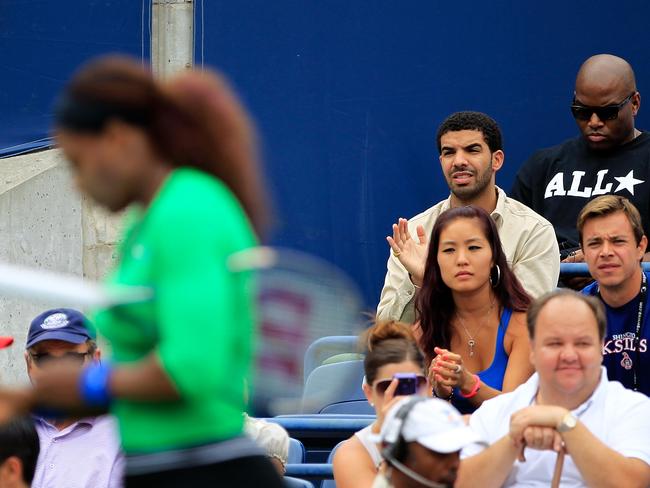 Drake attends the final between Serena Williams and Samantha Stosur at the Rogers Cup in Toronto, 2011.