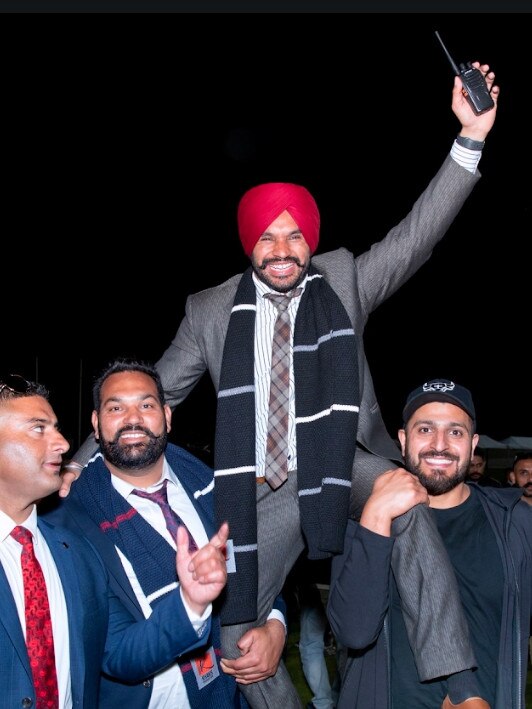 Lovedeep Singh Khakh at a kabaddi event.