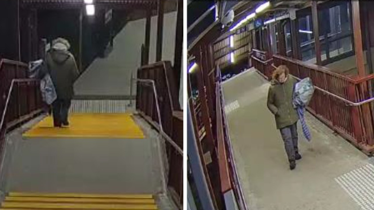 The photos were captured on CCTV at Blackheath railway station only hours before she disappeared. Picture: NSW Police