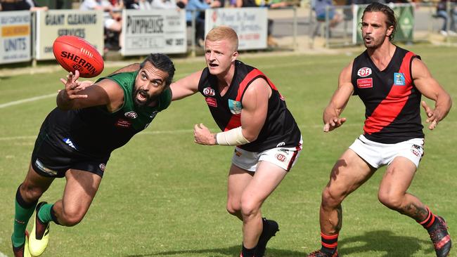 Greenvale and Pascoe Vale lock horns in Premier Division. Picture: James Ross