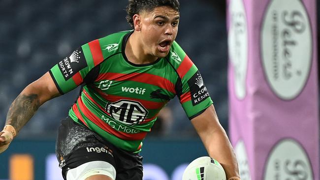 Latrell Mitchell has vowed to continue entertaining as Souths’ season goes on the line. Picture: NRL Photos