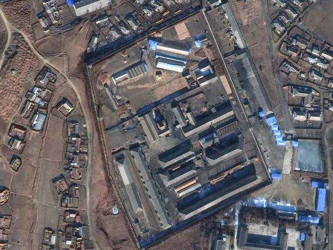 SINUIJU CONCENTRATION CAMP, CAMP 3, NORTH KOREA - OCTOBER 29, 2016.  DigitalGlobe satellite imagery of Sinuiju concentration camp (Kyo-hwa-so No. 3) - a reeducation camp in North Korea.  (Photo DigitalGlobe via Getty Images)