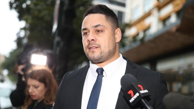 SYDNEY, AUSTRALIA - NewsWire Photos MARCH 22, 2021 - Former NRL superstar Jarryd Hayne who has been found guilty of counts of sexual assault, leaving the Downing Centre in Sydney. Picture: NCA NewsWire / Christian Gilles