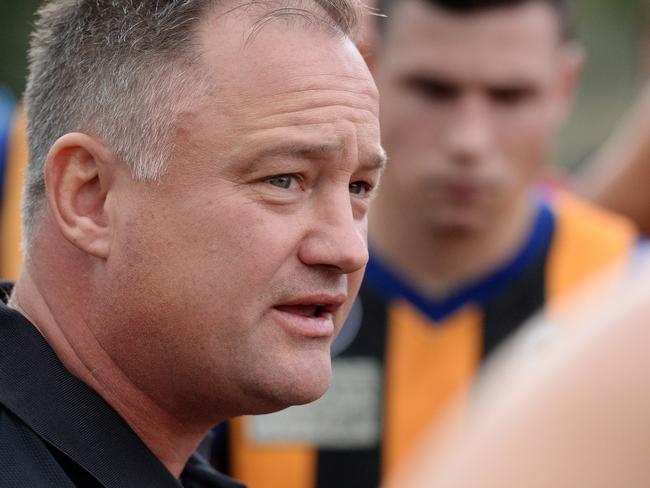 VAFA: St Bernard's versus University Blacks at St Bernards College, West Essendon. Victorian Football Association St Bernards coach Anthony Rock. Pictures: Angie Basdekis