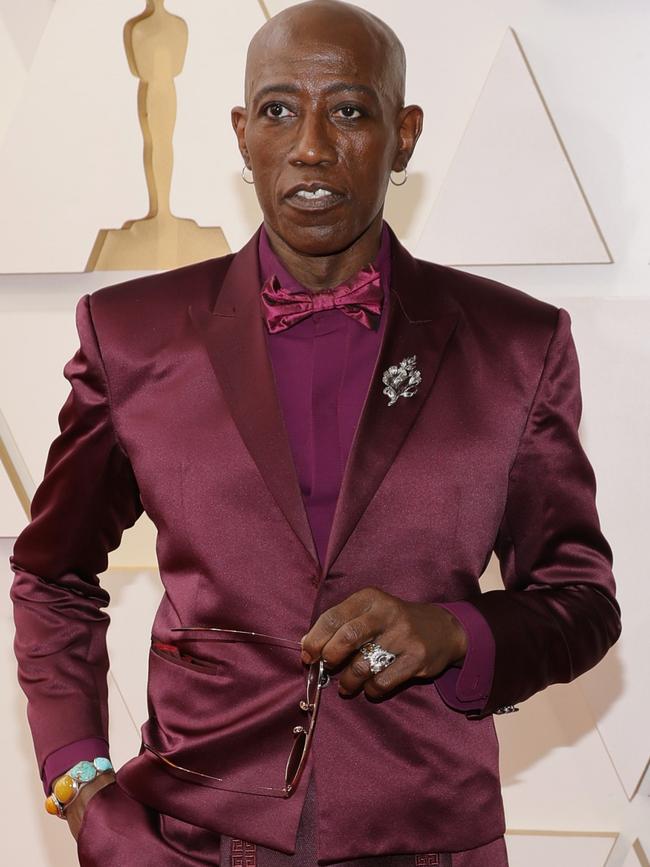 The moment turned attention off Wesley Snipes’ golfer-meets-alien inspired outfit. Picture: Getty Images