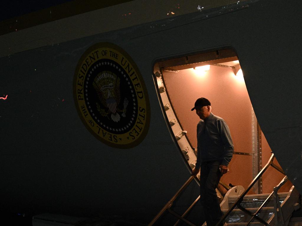 US President Joe Biden returns to the US after holding war cabinet meetings with Israel. Picture: AFP