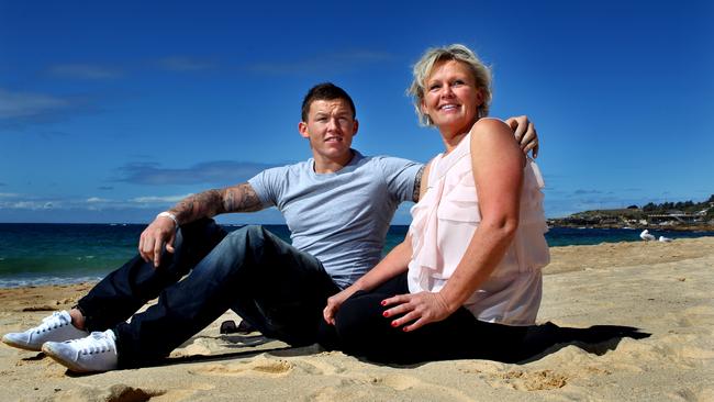 Todd Carney with his mother Leanne.