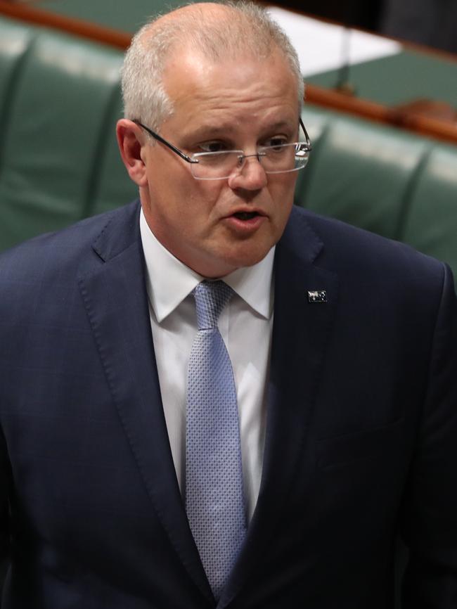 PM Scott Morrison during Question Time. Picture: Kym Smith