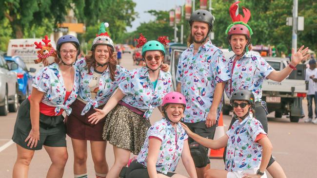 Darwin Skate School in the annual Christmas Pageant and Parade down the Esplanade and Knuckey Streets. Picture: Glenn Campbell