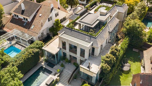 The scale of 43 Lansell Road, Toorak, is on full show from above.