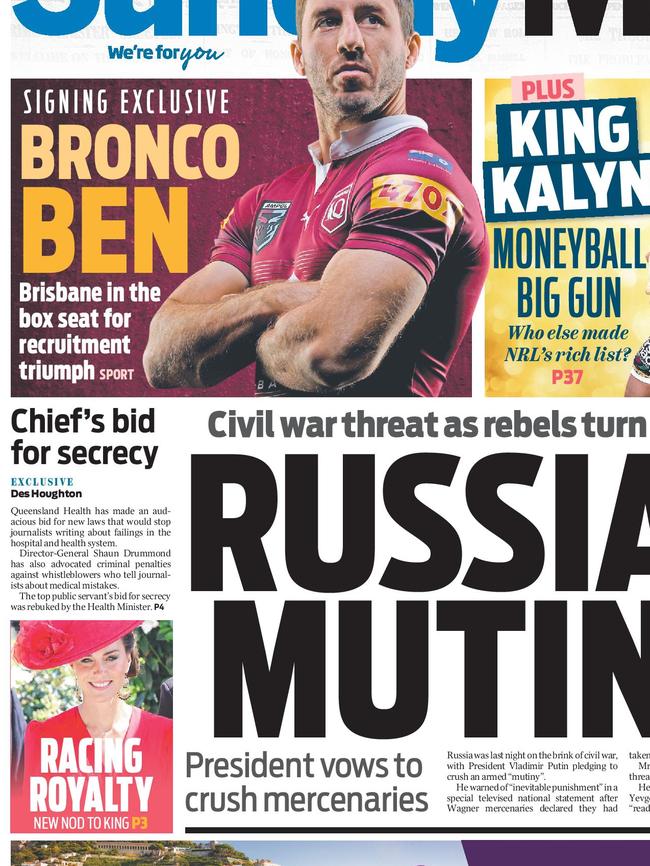 The front page of the Sunday Mail on June 25.