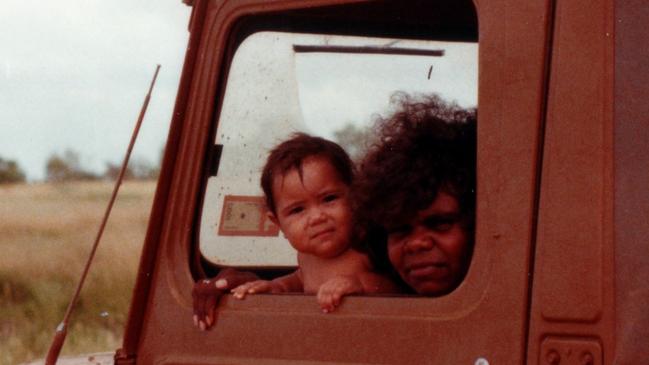 NOT FOR USE BEFORE SUNDAY FEBRUARY 9, 2025: A young Jacinta Price with her mother Bess on their way to Noonkanbah, WA, in her father's Daihatsu. Picture: Supplied/ Jacinta Nampijinpa Price