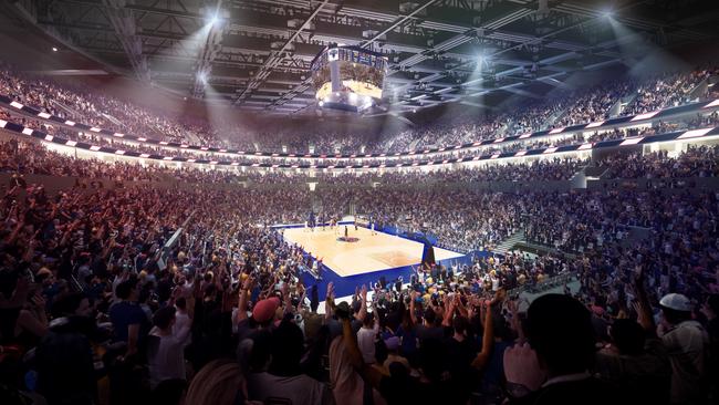 An artist impression of the interior of the proposed arena. Picture: Supplied