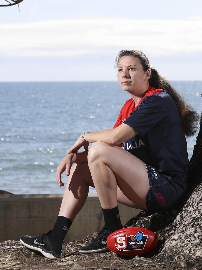 Norwood SANFLW footballer Ana Barisic at Glenelg. Picture: Sarah Reed