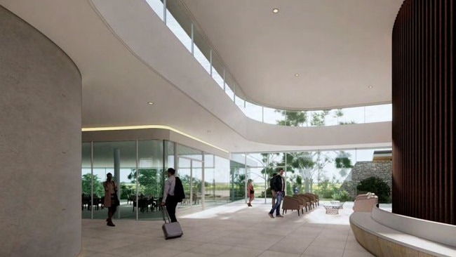 A concept image of the resort’s lobby area. Picture: Brown Falconer