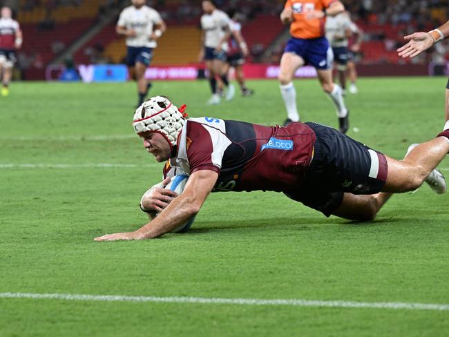 Fraser McReight was among Queensland’s best in the Reds’ win over Moana Pasifika. Picture: Bradley Kanaris/Getty Images