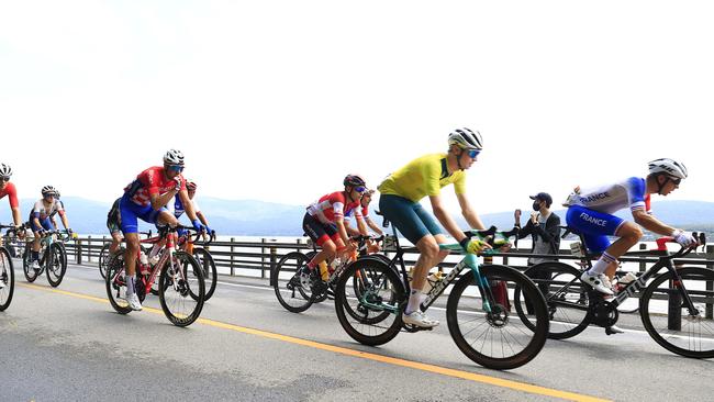 Australia's Lucas Hamilton racing past Yamanaka Lake Picture: Adam Head