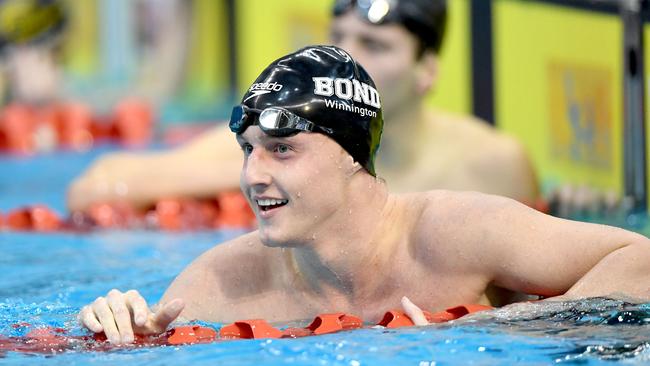 Gold Coast youngster Elijah Winnington swam the fastest split in the Commonwealth Games gold medal relay. Photo: Delly Carr