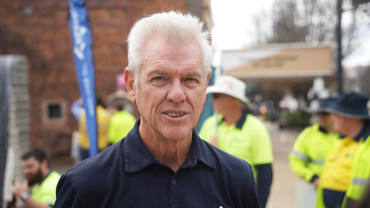 The Services Union members and Toowoomba Regional Council employees take part in strike action outside City Hall, July 25 2024. TSU secretary Neil Henderson.