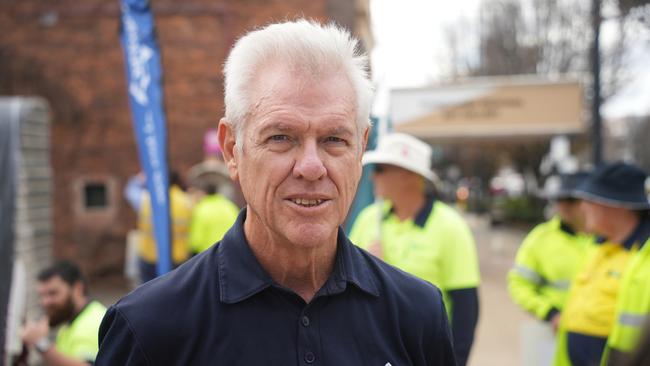 The Services Union members and Toowoomba Regional Council employees take part in strike action outside City Hall, July 25 2024. TSU secretary Neil Henderson.