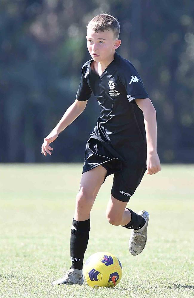 Football Queensland Community Cup carnival, Maroochydore. U13 boys, Sunshine Coast V Metro North. Picture: Patrick Woods.