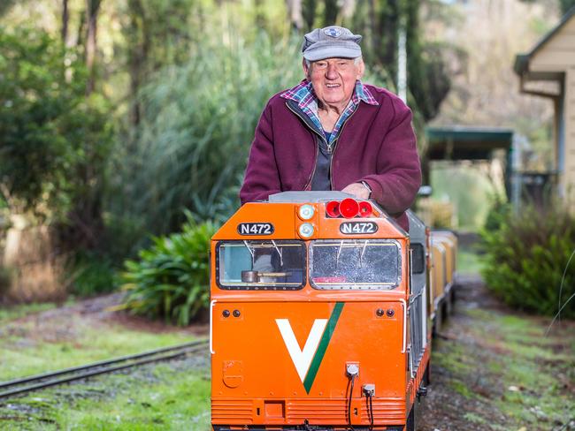 AFTER 35 years delighting Melbourne kids, the trains at Campbelltown Miniature Railways will pull into the station for a final time. Owner and operator 89 year old, Colin Campbell. Picture: Sarah Matray