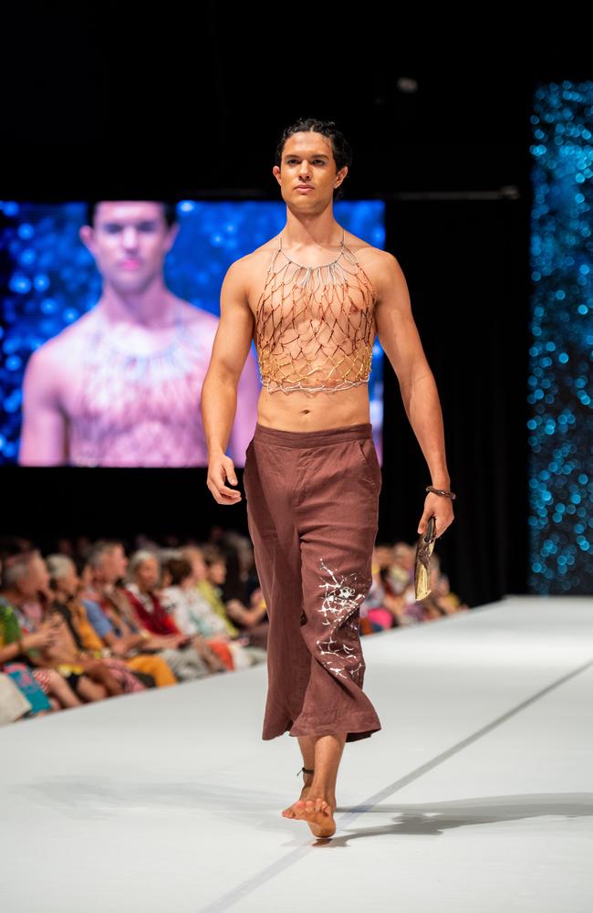 2024 Country to Couture at the Darwin Convention Centre showcases hand-designed First Nations fashion. Picture: Pema Tamang Pakhrin