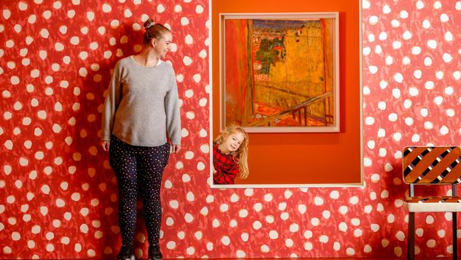 Elliot, 4 and mum in Pierre Bonnard: Designed by India Mahdavi at NGV International, Melbourne. Picture: Tim Carrafa