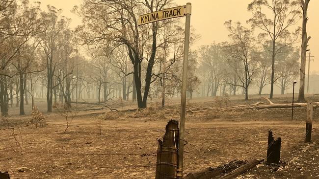 Kyuna Track, Willawarrin west of Kempsey where Barry Parsons was found dead in a burnt out paddock. Picture: Nathan Edwards