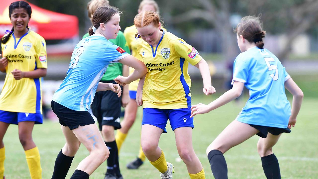 SOCCER: U 13 girls, Kawana V Maroochydore. Picture: Patrick Woods.