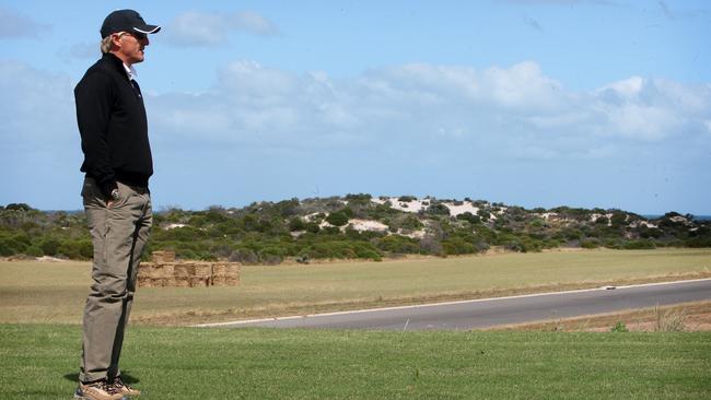 Golfer Greg Norman visits the golf course he has designed at The Dunes, Port Hughes, SA. Picture: Robinson Jo-anna