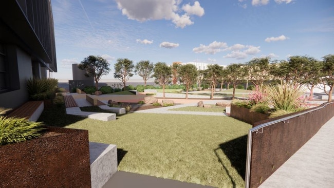 Landscaping proposed around the new building. Picture: Moorabool Shire Council documents