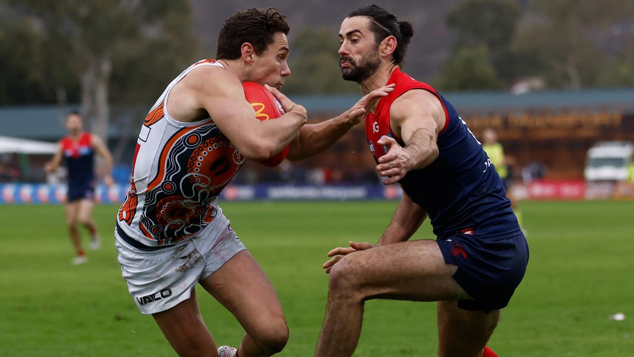 The Dees have sent Grundy down to the VFL to work on his forward craft. Photo by Michael Willson/AFL Photos.