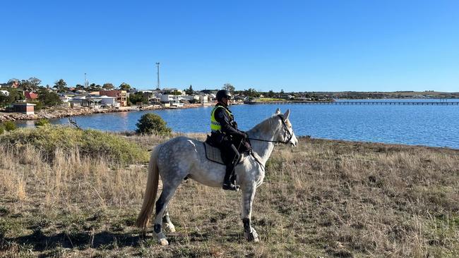 SAPOL's Mounted Operations Unit is in Streaky Bay to assist in the search. Picture: SA Police