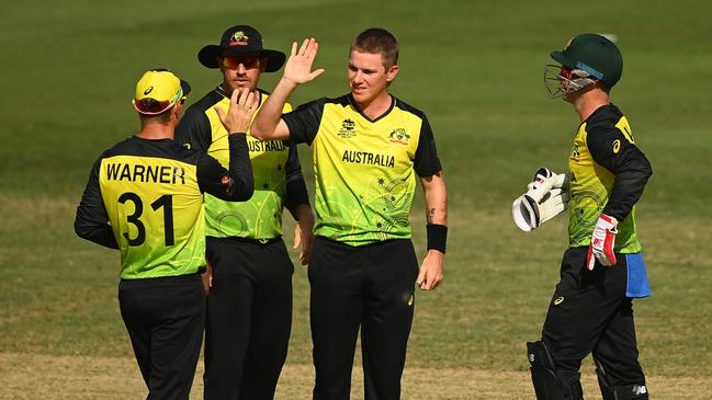 Spinner Adam Zampa ripped through the Bangladesh batters, snaring five wickets. Picture: Alex Davidson/Getty Images