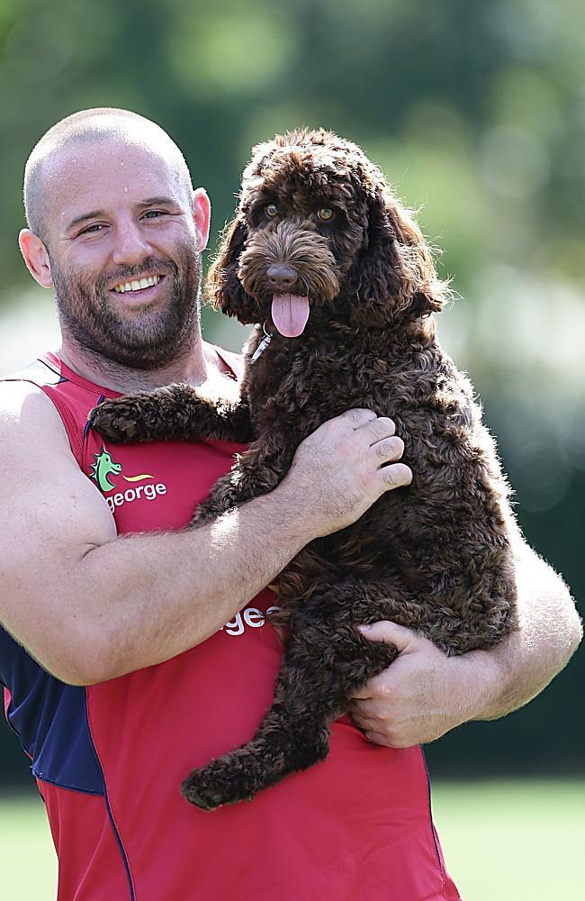 Jono Owen and Louis at Ballymore before all pooch-induced hell broke out.