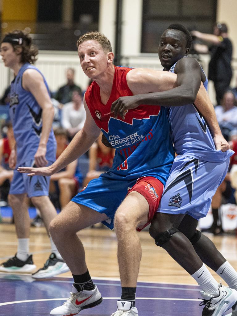 Adam Gehrig for Toowoomba Mountaineers against Northside Wizards in QSL Division 1 Men round 2 basketball at Clive Berghofer Arena, St Mary's College, Sunday, April 21, 2024. Picture: Kevin Farmer