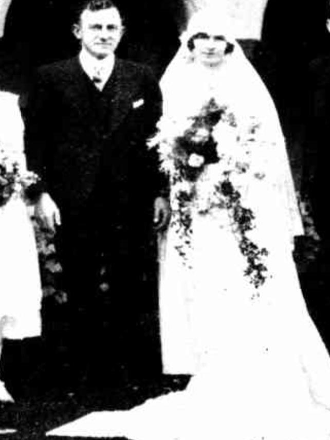 CJ DeGaris and his wife, Violet, on their wedding day.