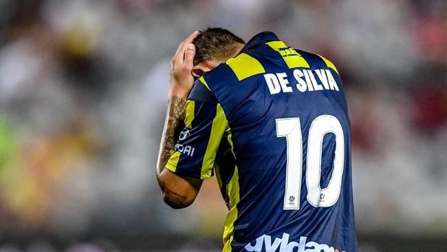 A shattered Daniel De Silva during the Mariners’ loss to the Wanderers