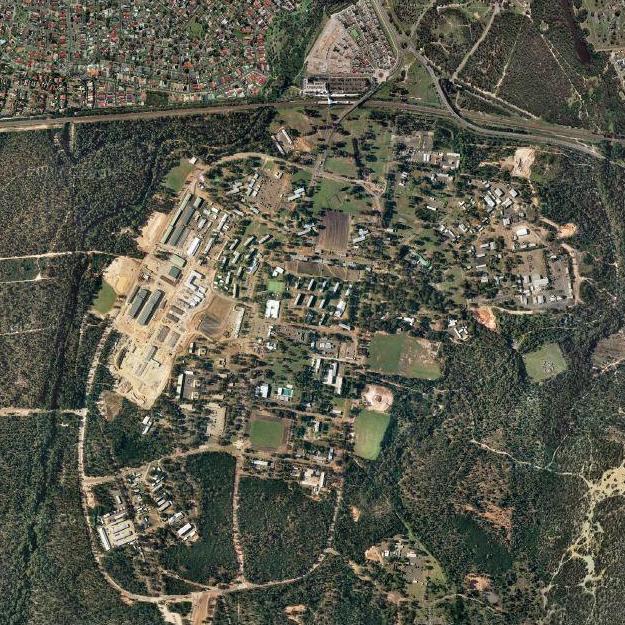 Green is based at Holsworthy Army Barracks. Pictured is an aerial view of the barracks.