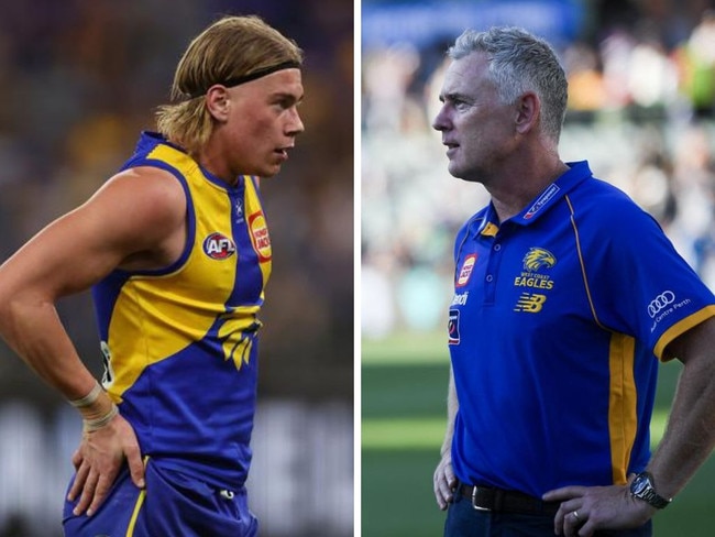 Harley Reid and Adam Simpson. Photos: Getty Images