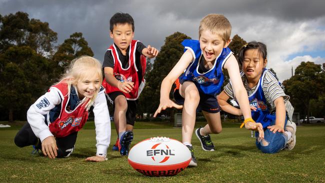 Junior footy leagues have seen a dramatic drop in player sign-ups after a Covid-riddled two seasons. Picture: Mark Stewart