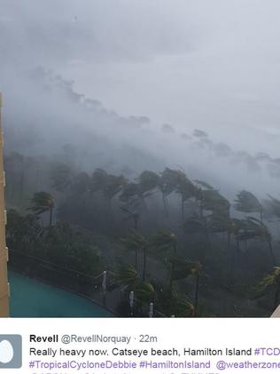 Really heavy now. Catseye beach, Hamilton Island Permission given. Picture: Revell Norquay/Twitter