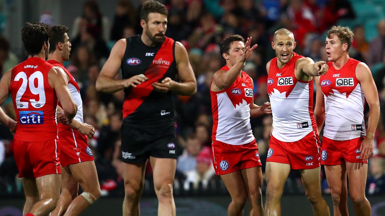 Afl Round 8 Sydney Swans Vs Essendon Scores Updates Video 100m Penalty Dane Rampe Goals Highlights