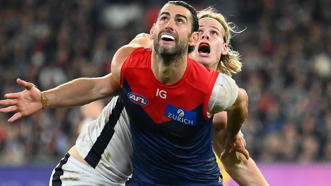 Brodie Grundy is currently out of Melbourne’s best 22. Picture: Getty Images