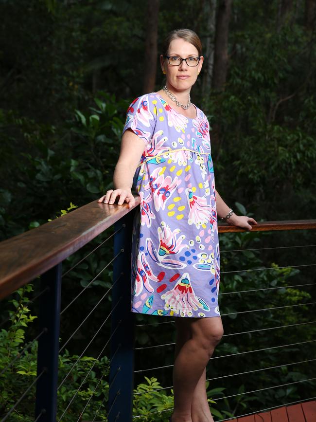 Tessa Kemp who was attacked by dingoes on Fraser Island in 2014, at home in Buderim. Photo Lachie Millard