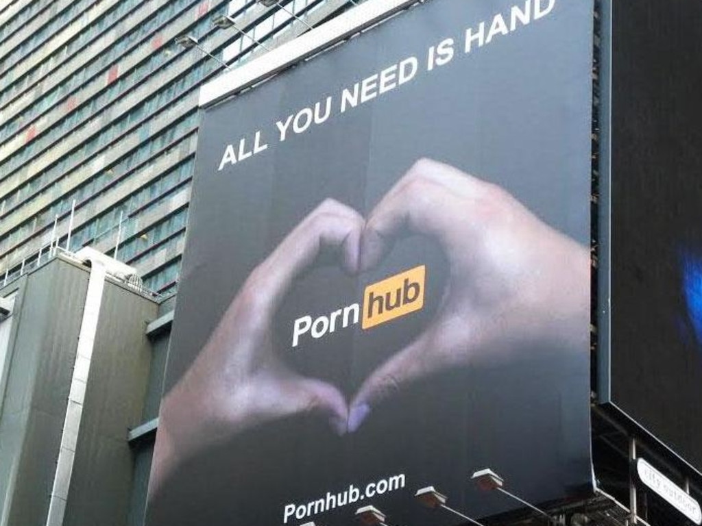 Pornhub is known for their occasional suggestive billboards.