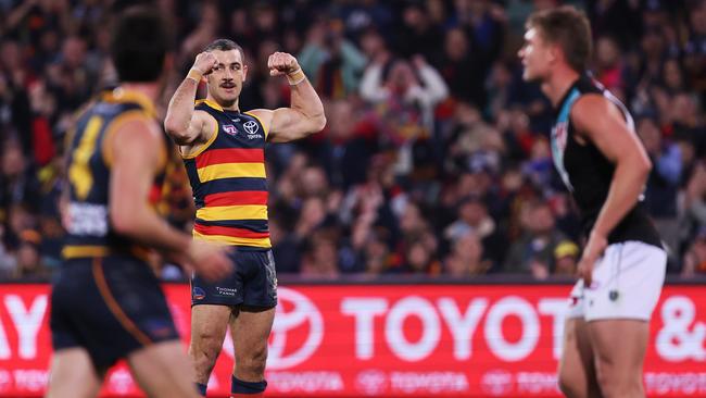 Taylor Walker and the Crows will take on Port Adelaide in the first prime-time Showdown in 2024. Picture: Sarah Reed/AFL Photos