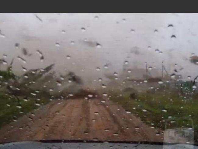 Footage of a tornado hitting a garage in Russia. Not verified but from Live Leak.