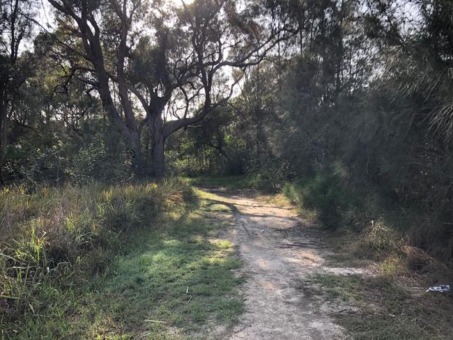 The path at the end of Yangoora St that people use as a shortcut through bush to Bateau Bay Square shopping centre. Picture: Richard Noone